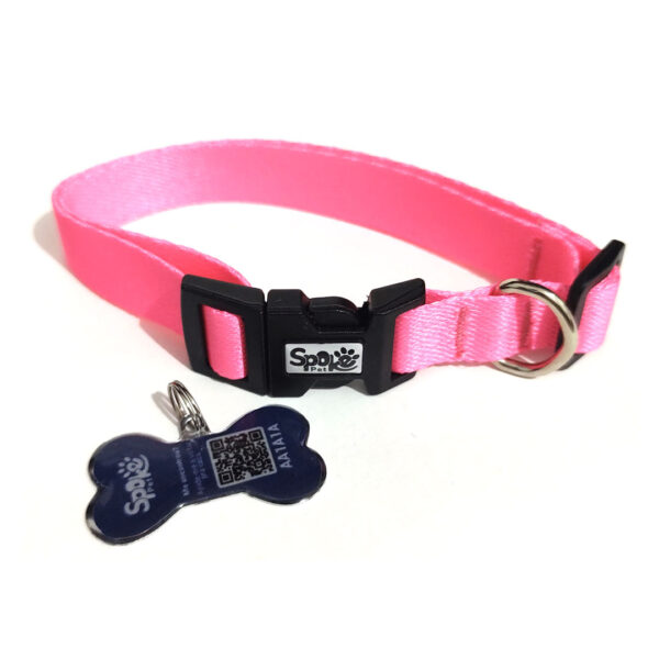 Coleira para Cachorro Rosa Neon